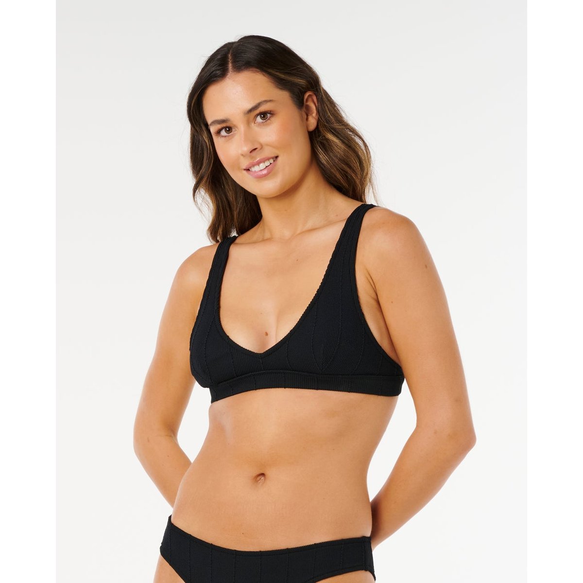 Haut de maillot de bain col V multi-fit Vibe SURF noir, RIP CURL
