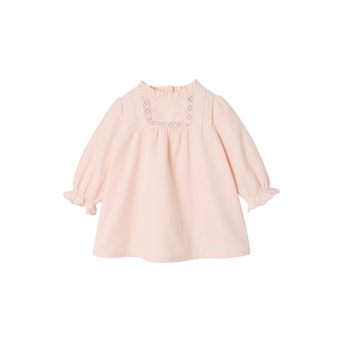 Robe velours rose pâle, VERTBAUDET