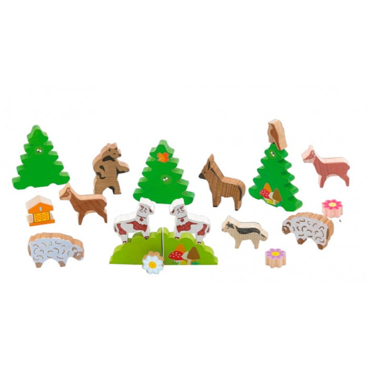 Les animaux de la montagne en bois marron, JEUJURA