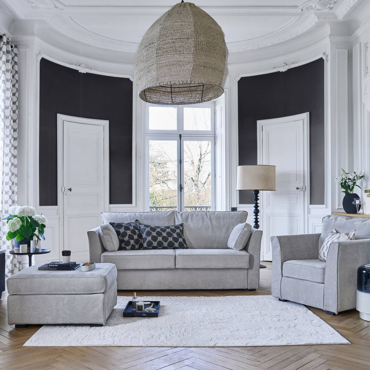 Fauteuil tissu déhoussable - MARBELLA gris, CAMIF