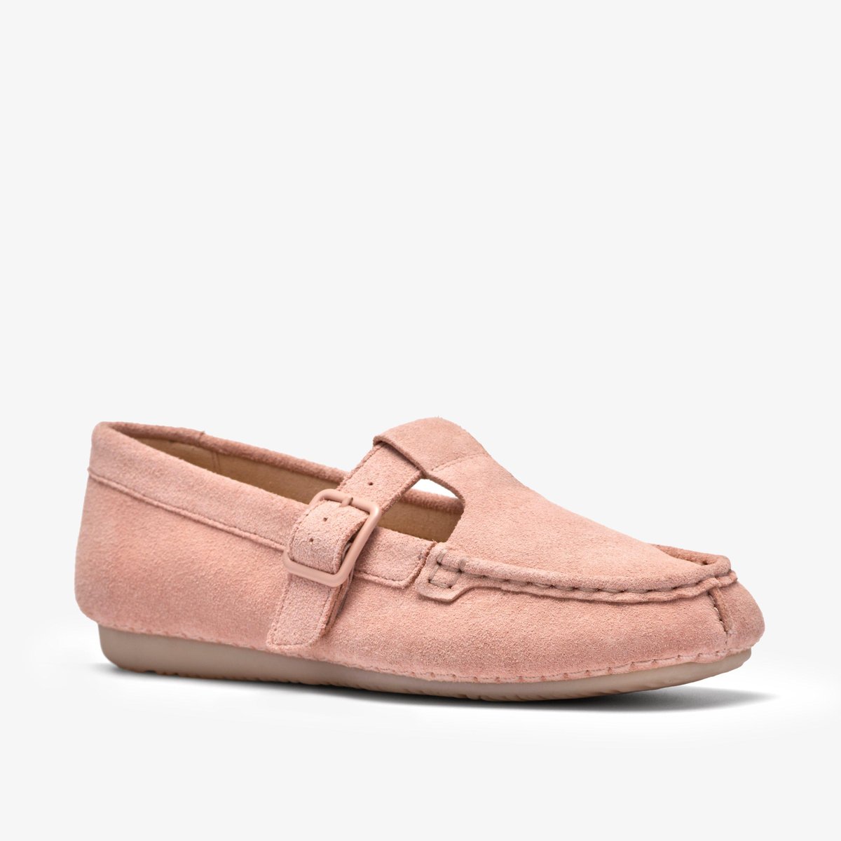 Mocassins Suède FRECKLE T BAR rose, CLARKS