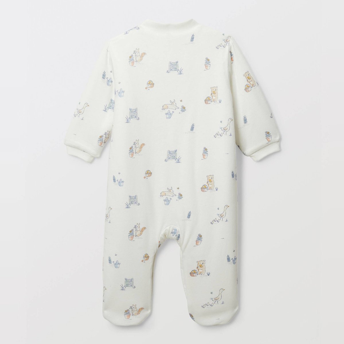 Surpyjama en molleton imprimé en coton BIO GOTS ecru, BOUT'CHOU