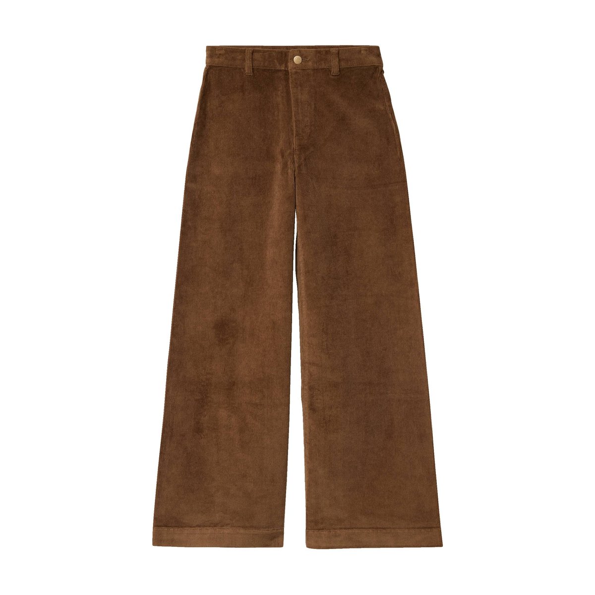 Pantalon large taille haute en velours vieux rose, BONOBO