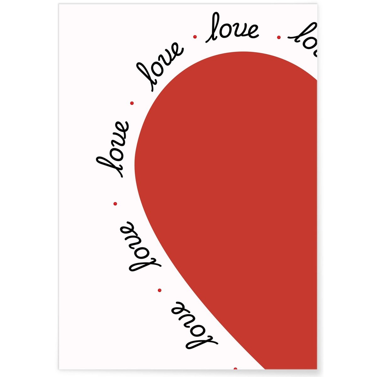 Affiche Coeur et Love graphique blanc, L'AFFICHERIE