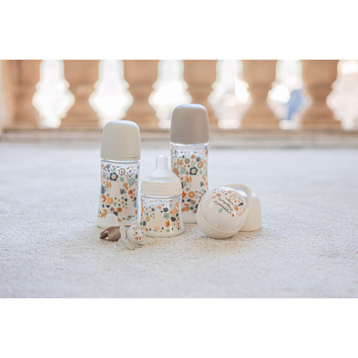 Biberon anti-colique 270 ml - débit moyen wonderland rose, SUAVINEX