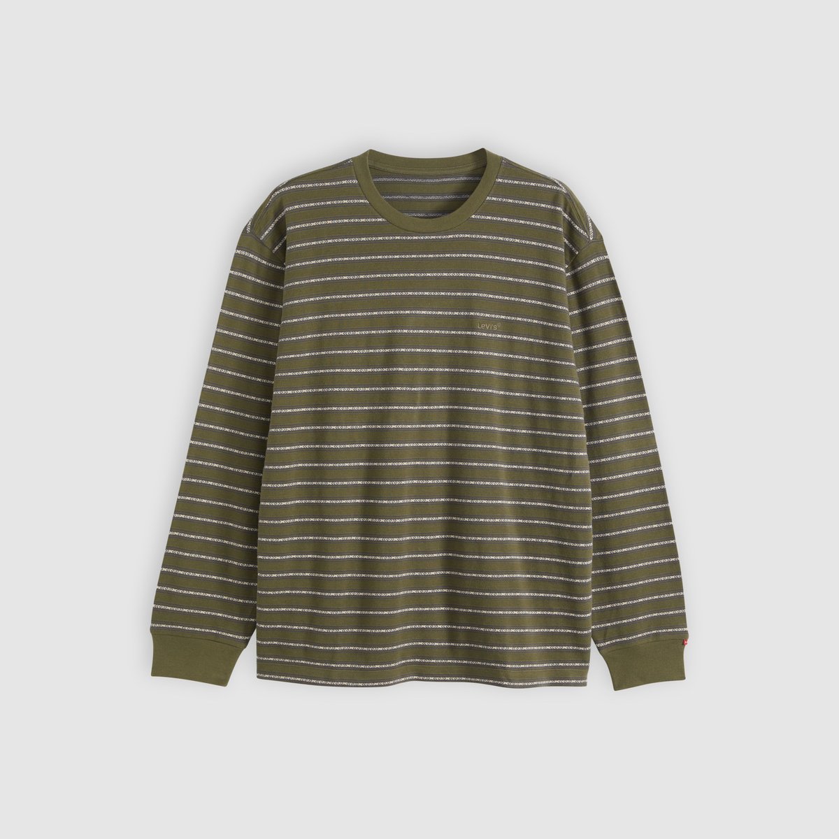 T-shirt graphique manche longue Authentic beige - artie jacquard stripe olive night, LEVI'S