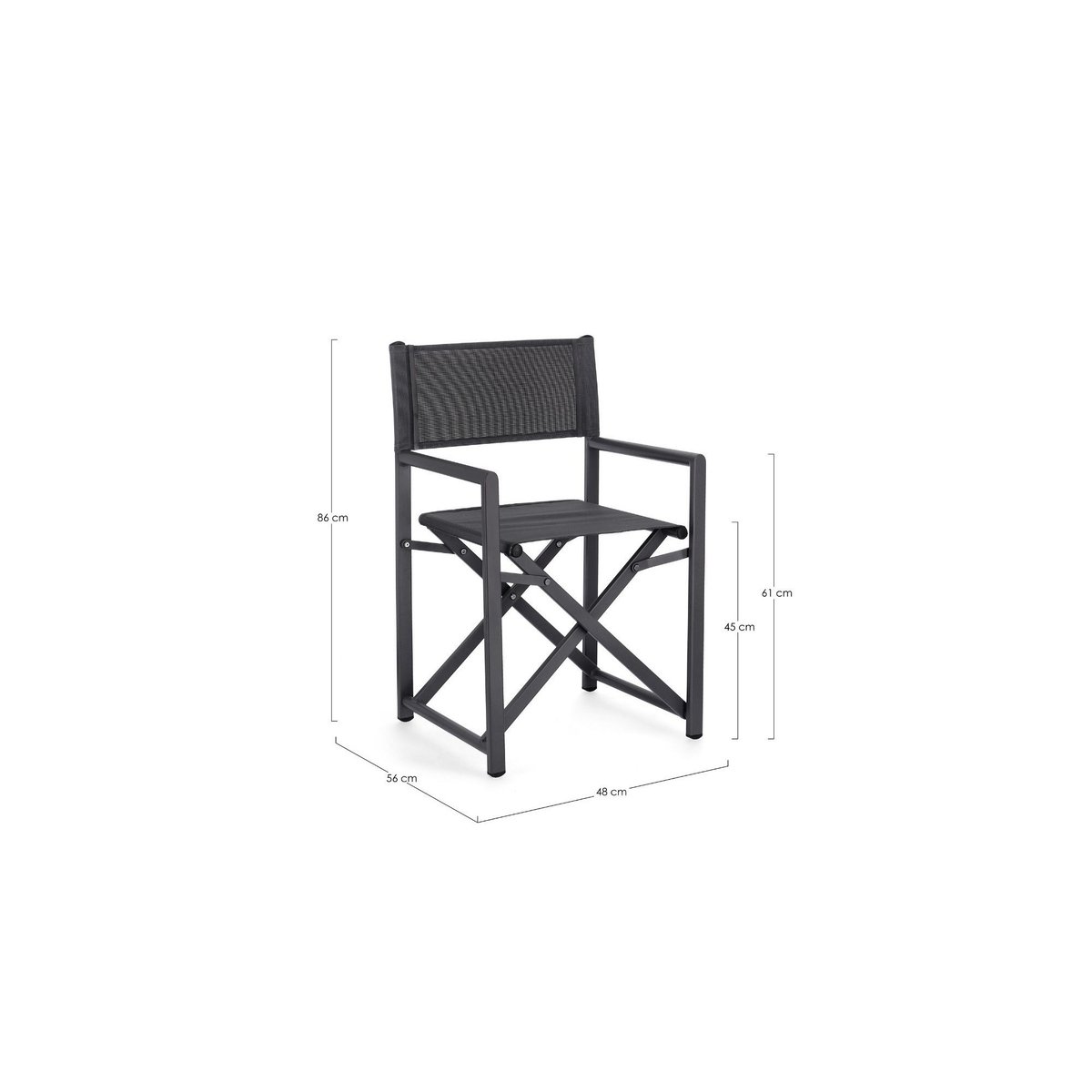 Chaises de metteur en scène pliables d'extérieur (lot de 2) - CABOURG anthracite, HELLIN, DEPUIS 1862