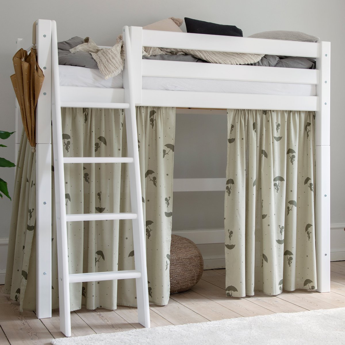 Lit Haut pin massif ECO LUXURY blanc, HOPPEKIDS