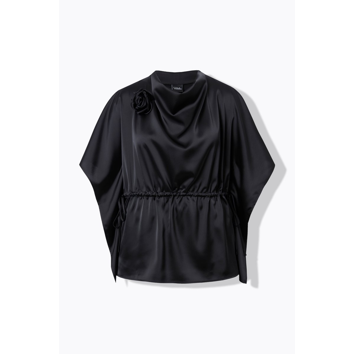 Blouse oversize avec col bénitier noir, ULLA POPKEN