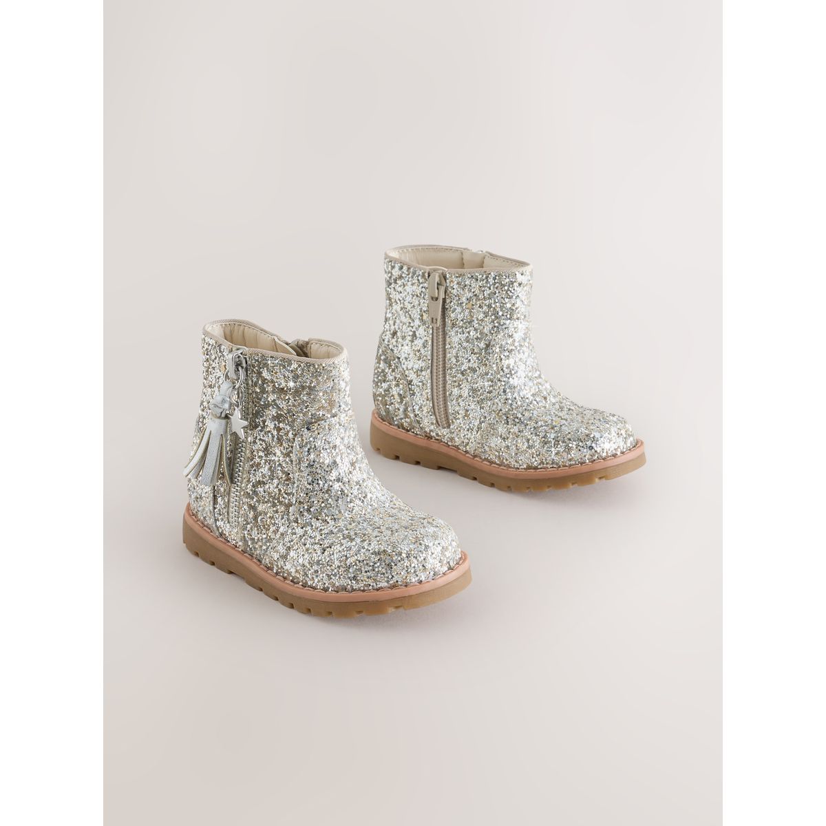 Bottines chelsea zippées à glands argent, NEXT