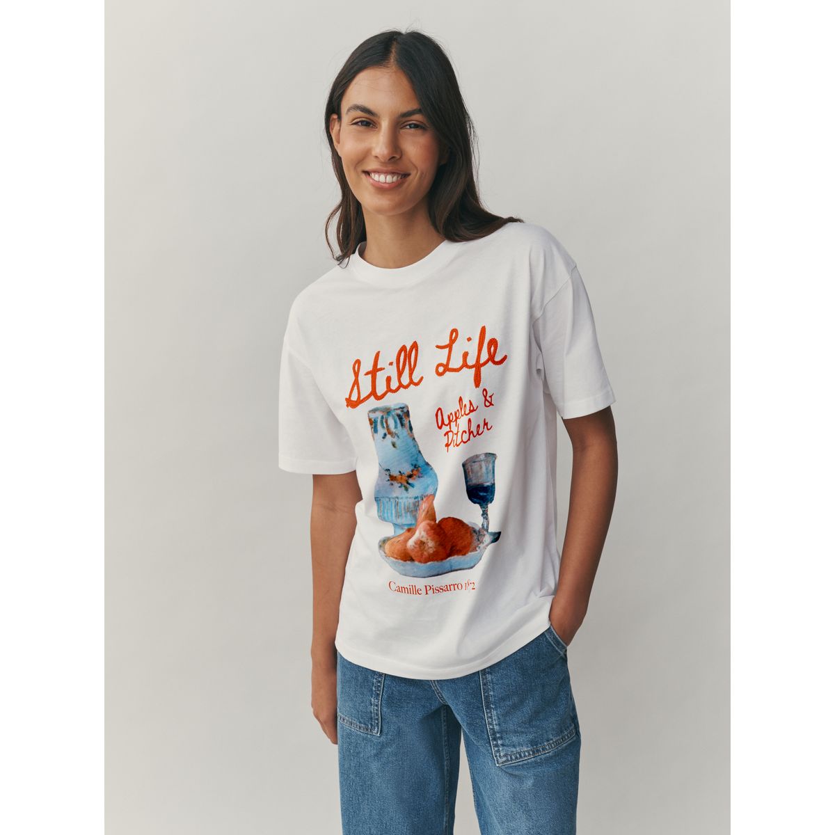 T-shirt ras du cou à imprimé still life blanc, NEXT