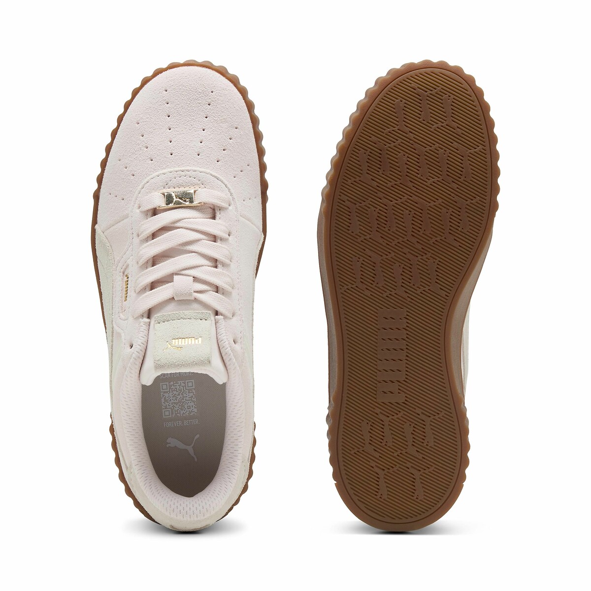 Baskets Carina 3.0 Luxe Suede rose clair/blanc, PUMA