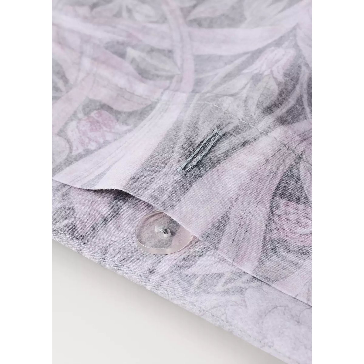 Housse de couette percale de coton 200 fils imprimé fleur décorative lit 90 cm gris foncé, MANGO HOME