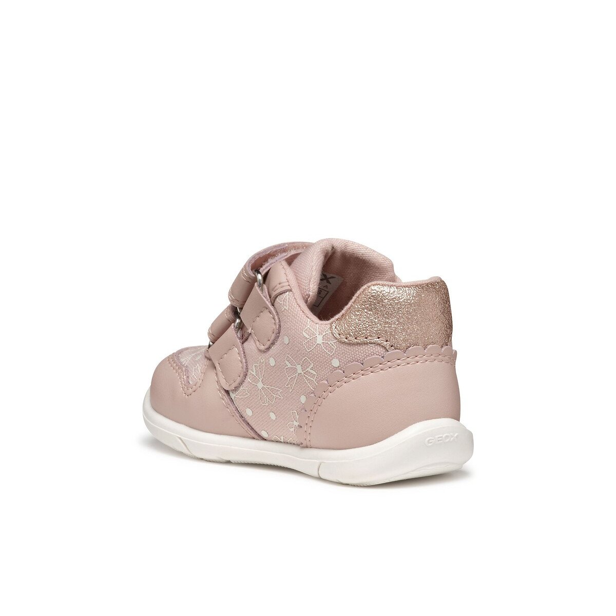 Baskets respirantes à scratchs ZAPITO, premiers pas rose pale, GEOX