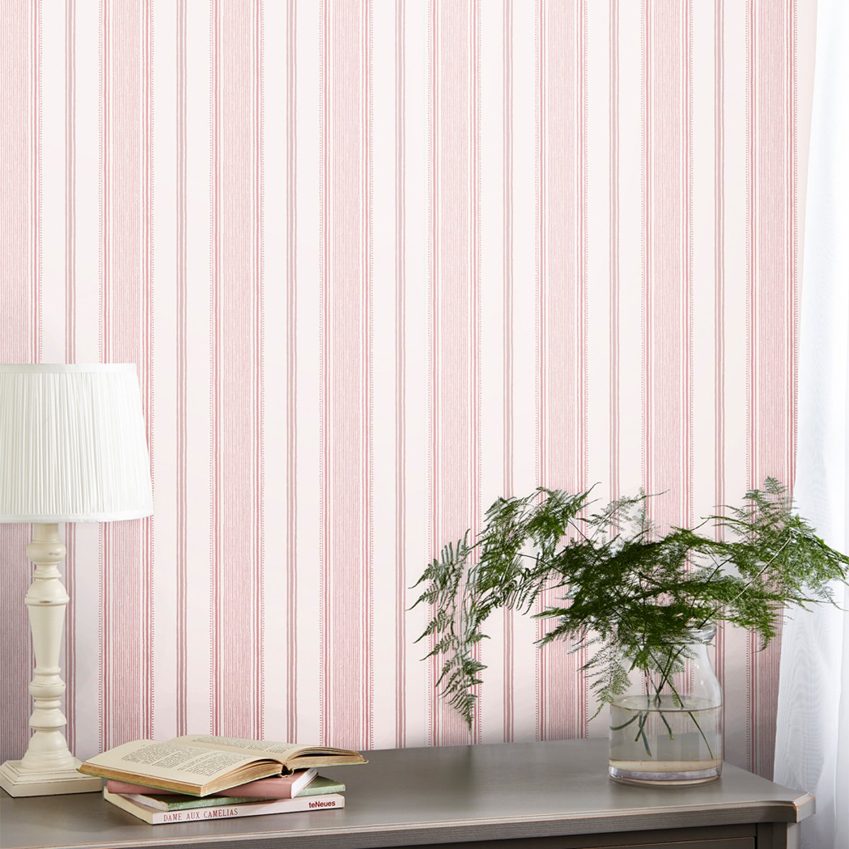 Papier peint Rayures Heacham Blush rose, LAURA ASHLEY