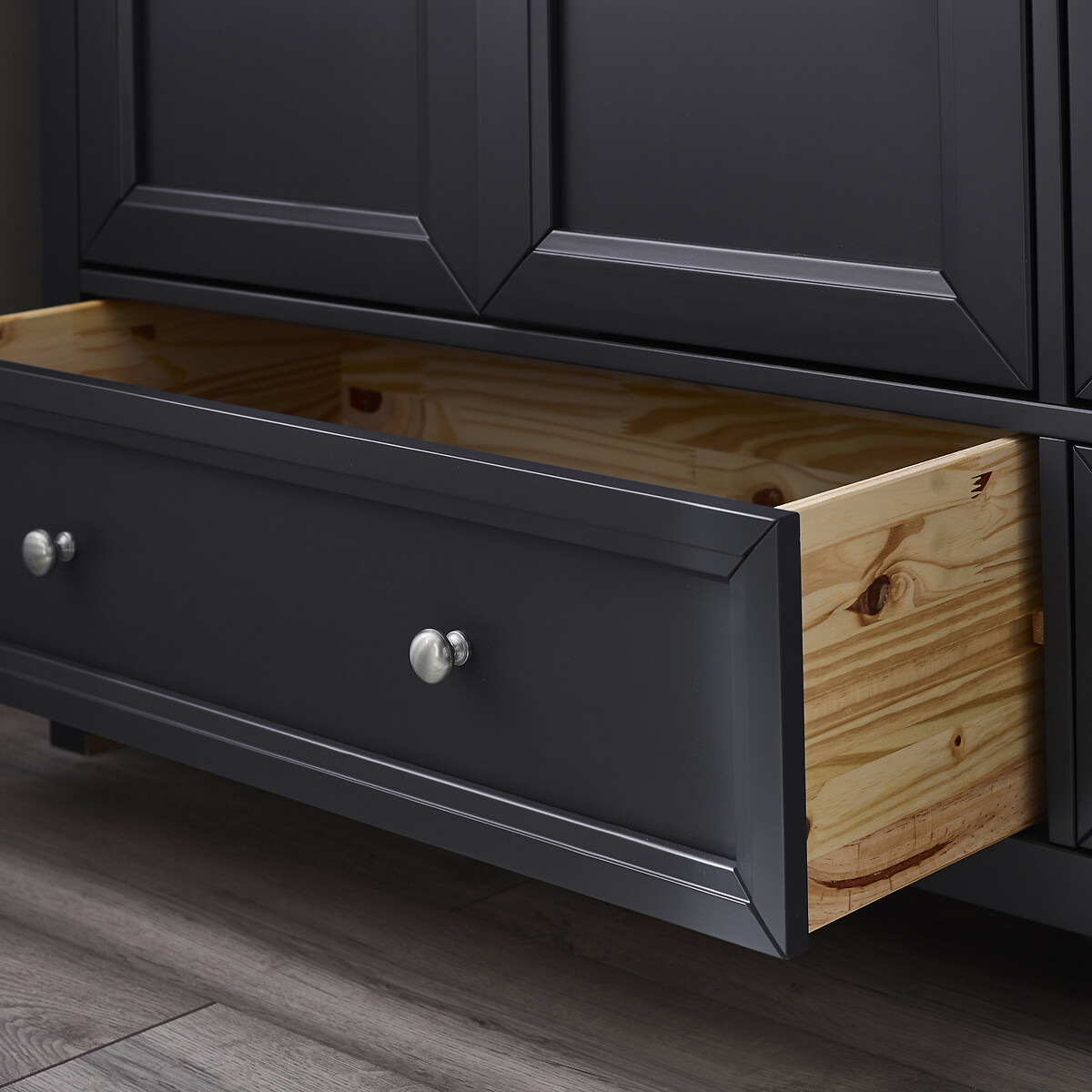 Portland Shaker Style 3 Door Combination Wardrobe charcoal, SO'HOME