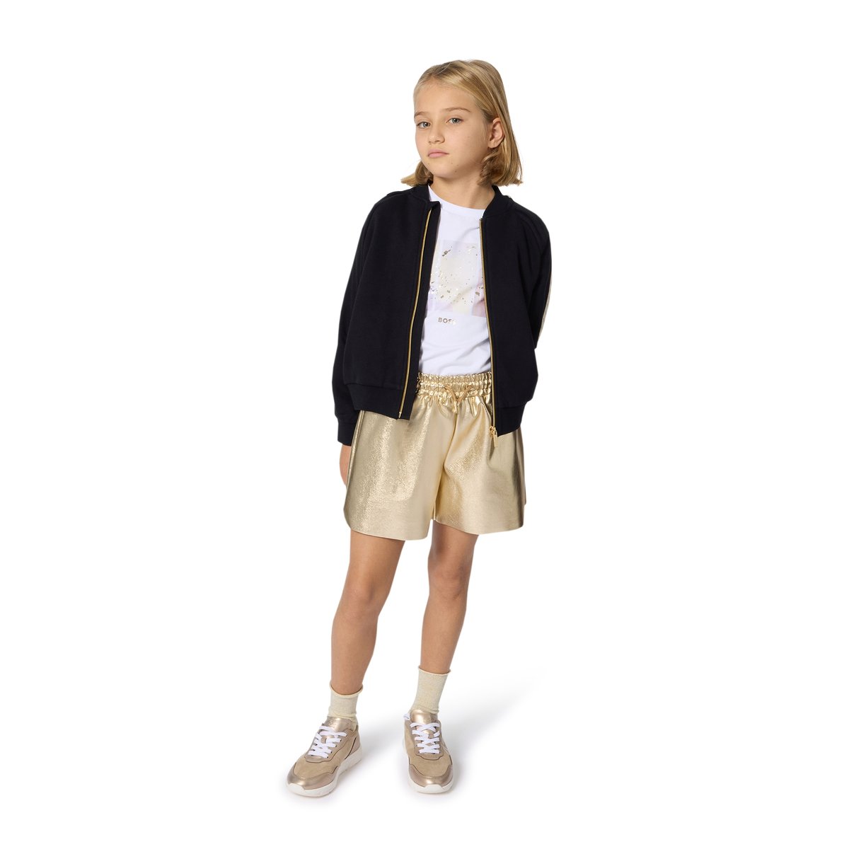 Pantaloncini finti dorati light gold, BOSS KIDSWEAR