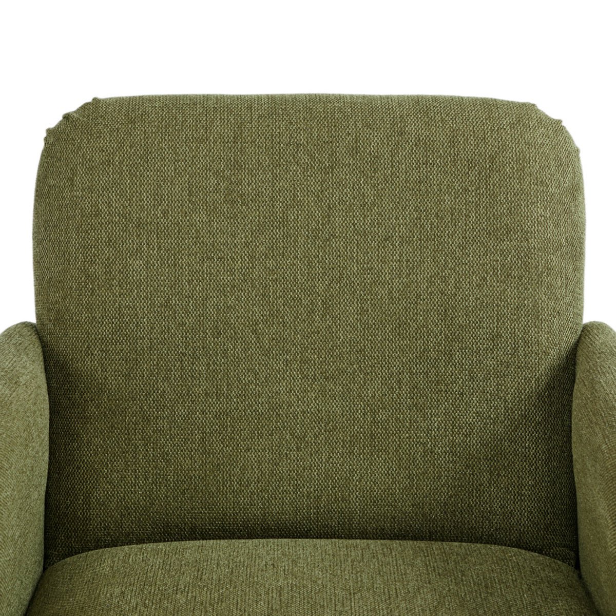 Fauteuil rétro en tissu pieds bois foncé- BROOKS vert, DRAWER