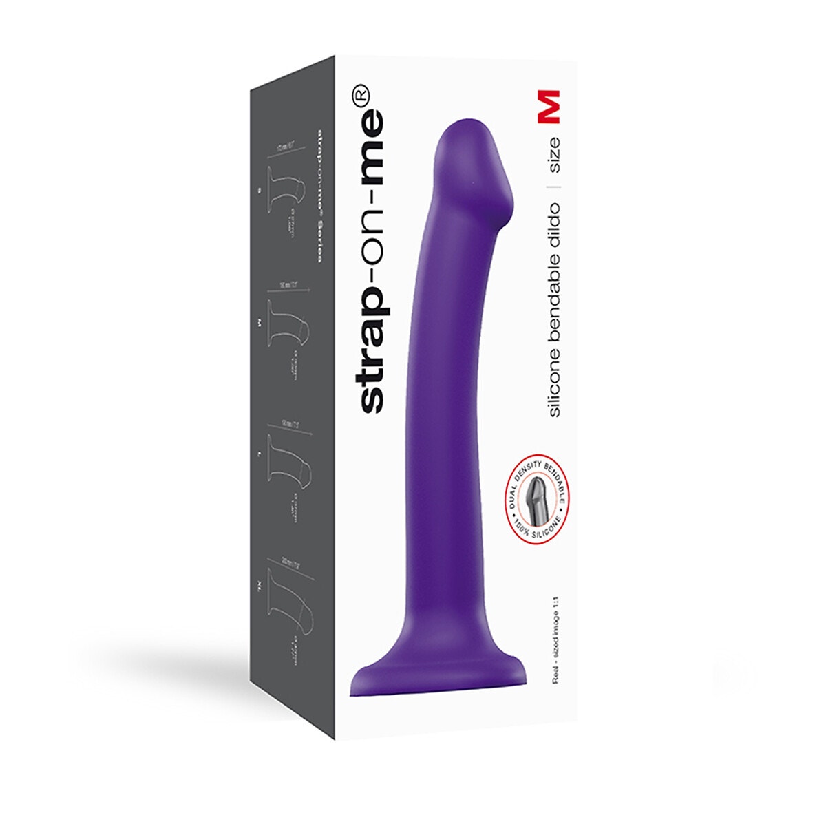 Dildo dual density semi réaliste bendable taille M violet, STRAP-ON-ME