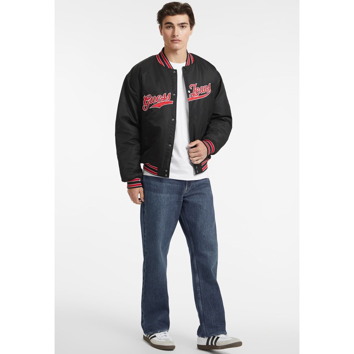 Veste Université Empiècement Lettrage noir, GUESS