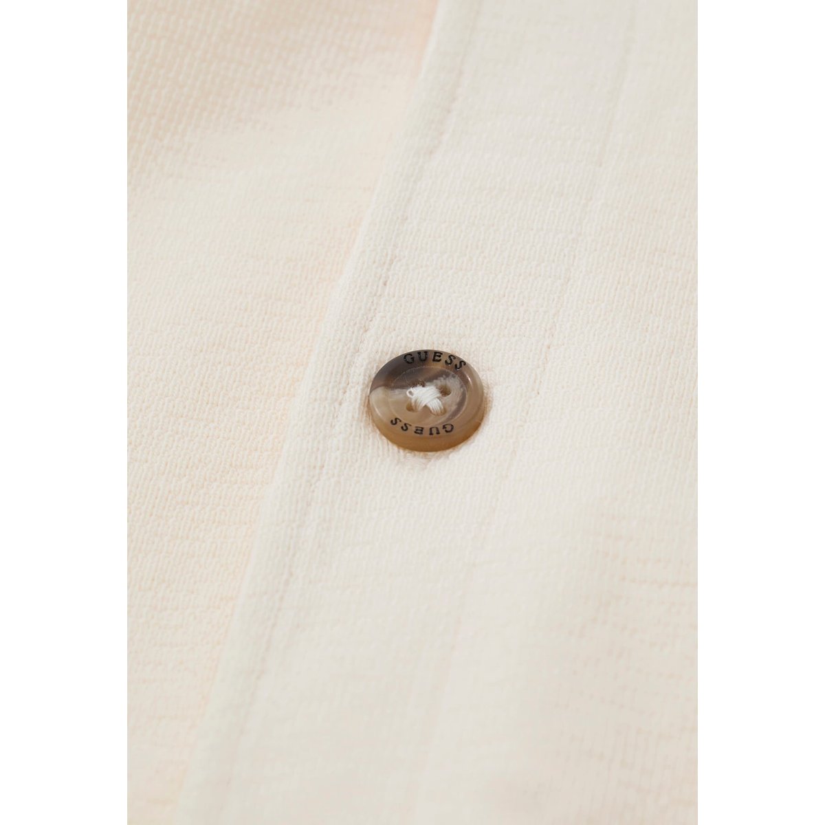 Chemise De Bowling Tricotée crème, GUESS