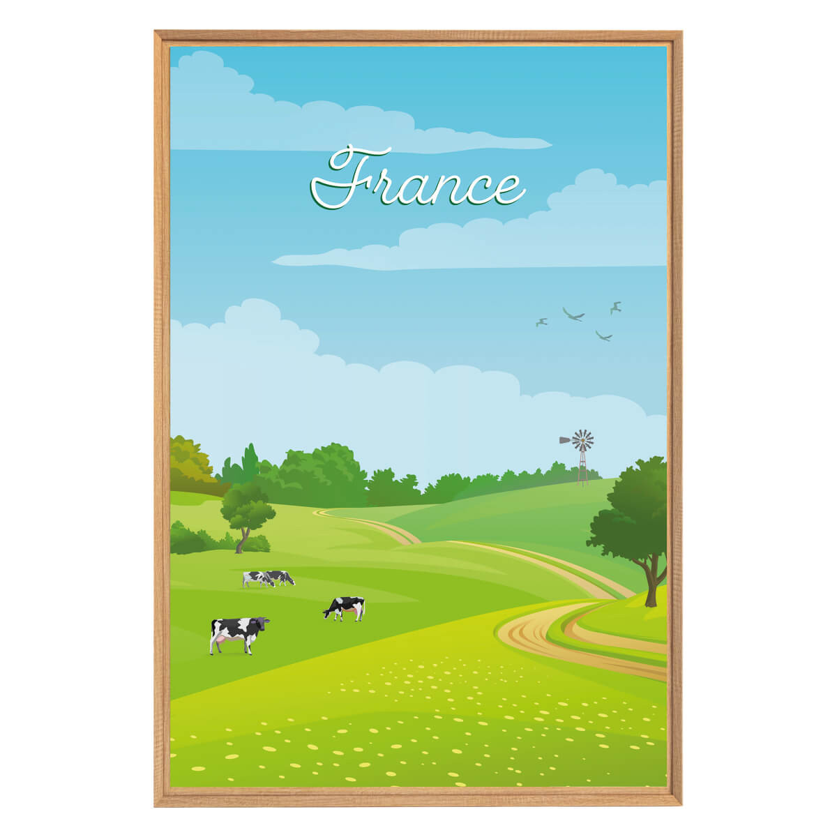 Tableau Mural Prairie Française NATURE ÉVASION vert-fibres de bois, CEANOTHE