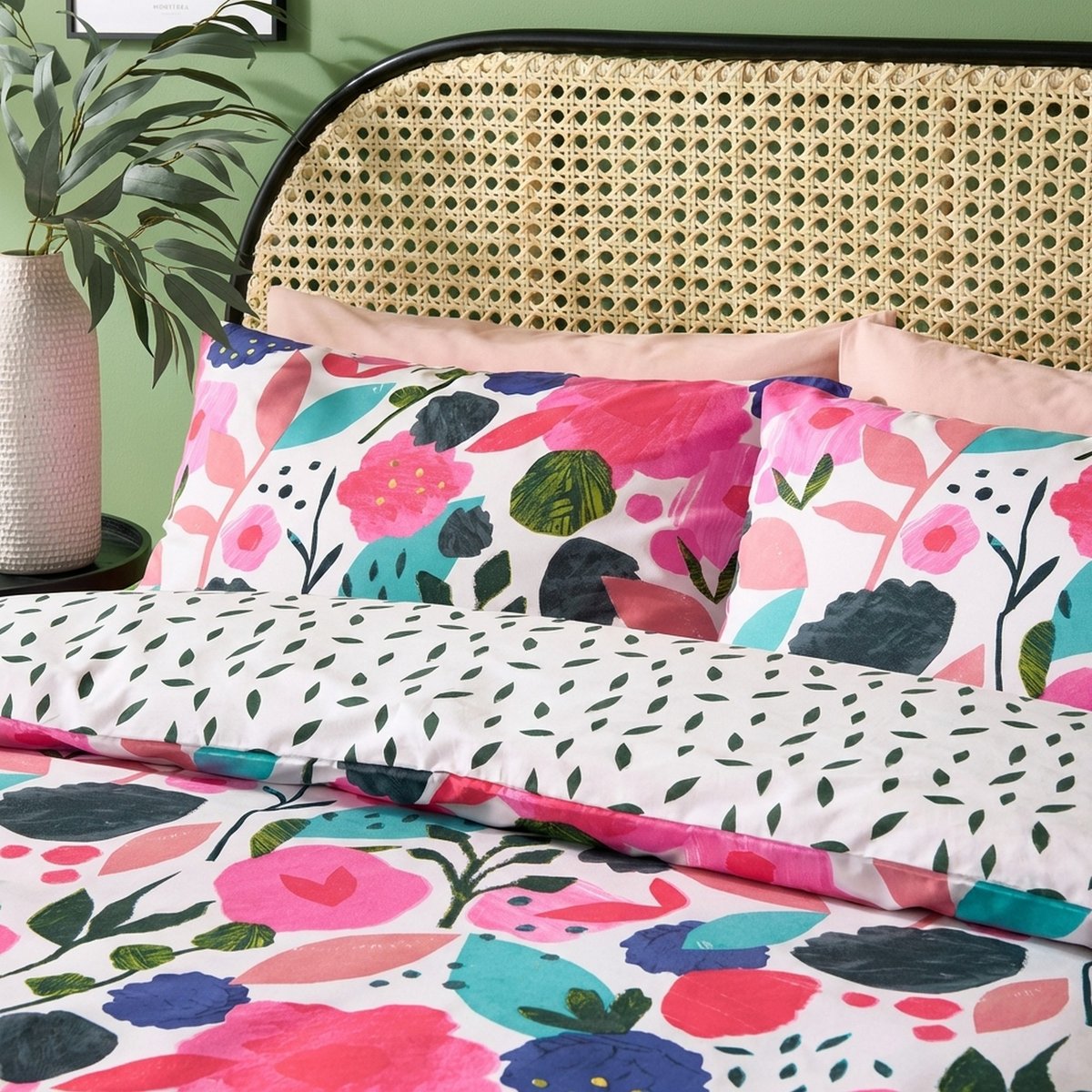 Parure de lit en Percale de Coton Floral Collage - KATE MERRITT blanc, EDEN