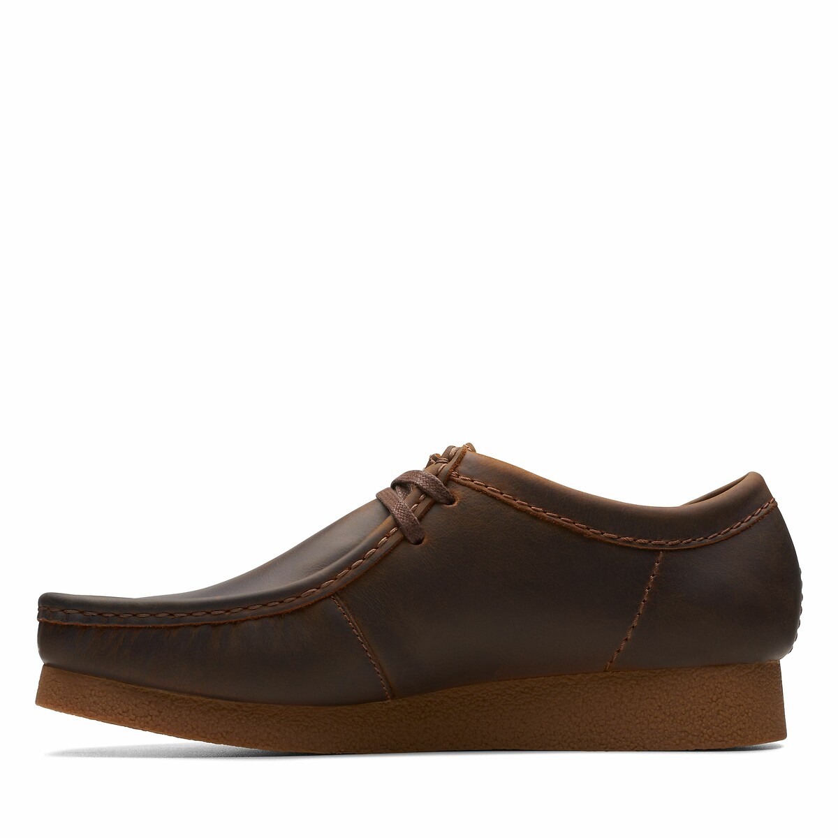 Scarpe in pelle Wallabee marrone scuro, CLARKS
