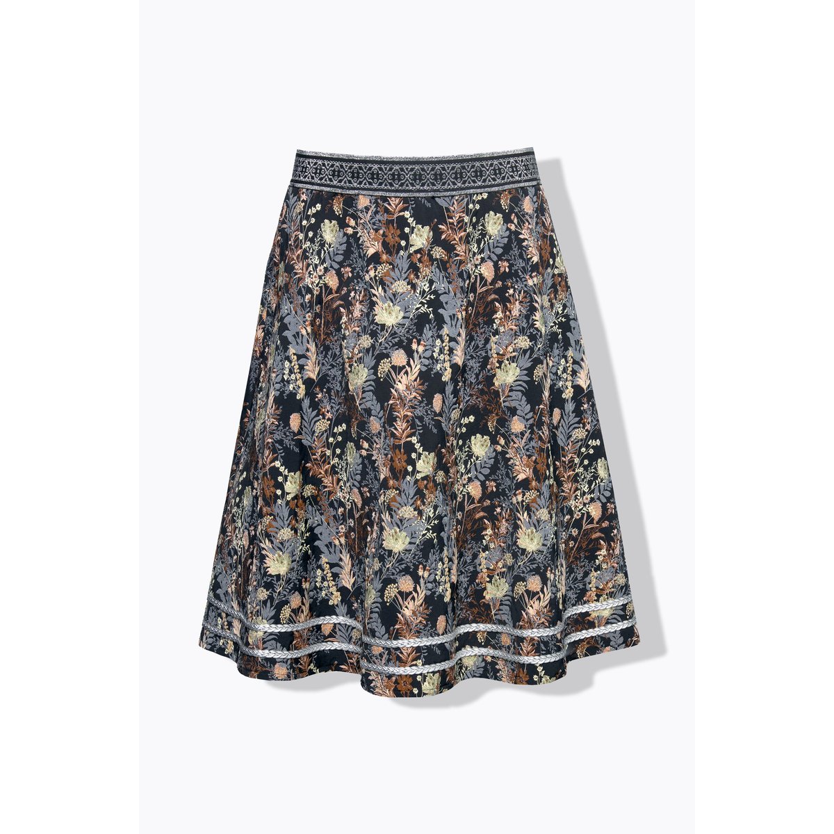 Jupe midi jacquard noir, ULLA POPKEN