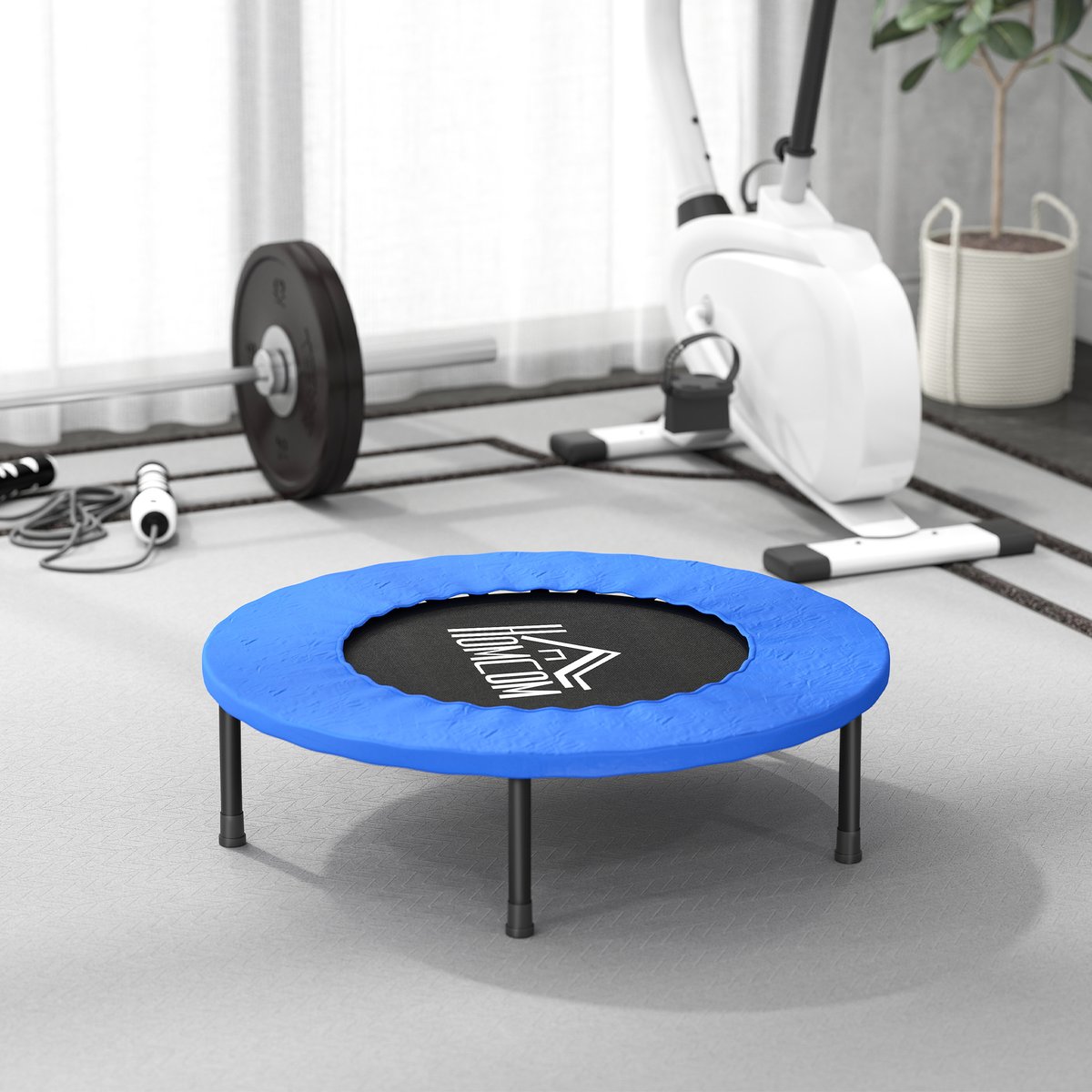 Trampoline Acier Bleu, Noir bleu, HOMCOM