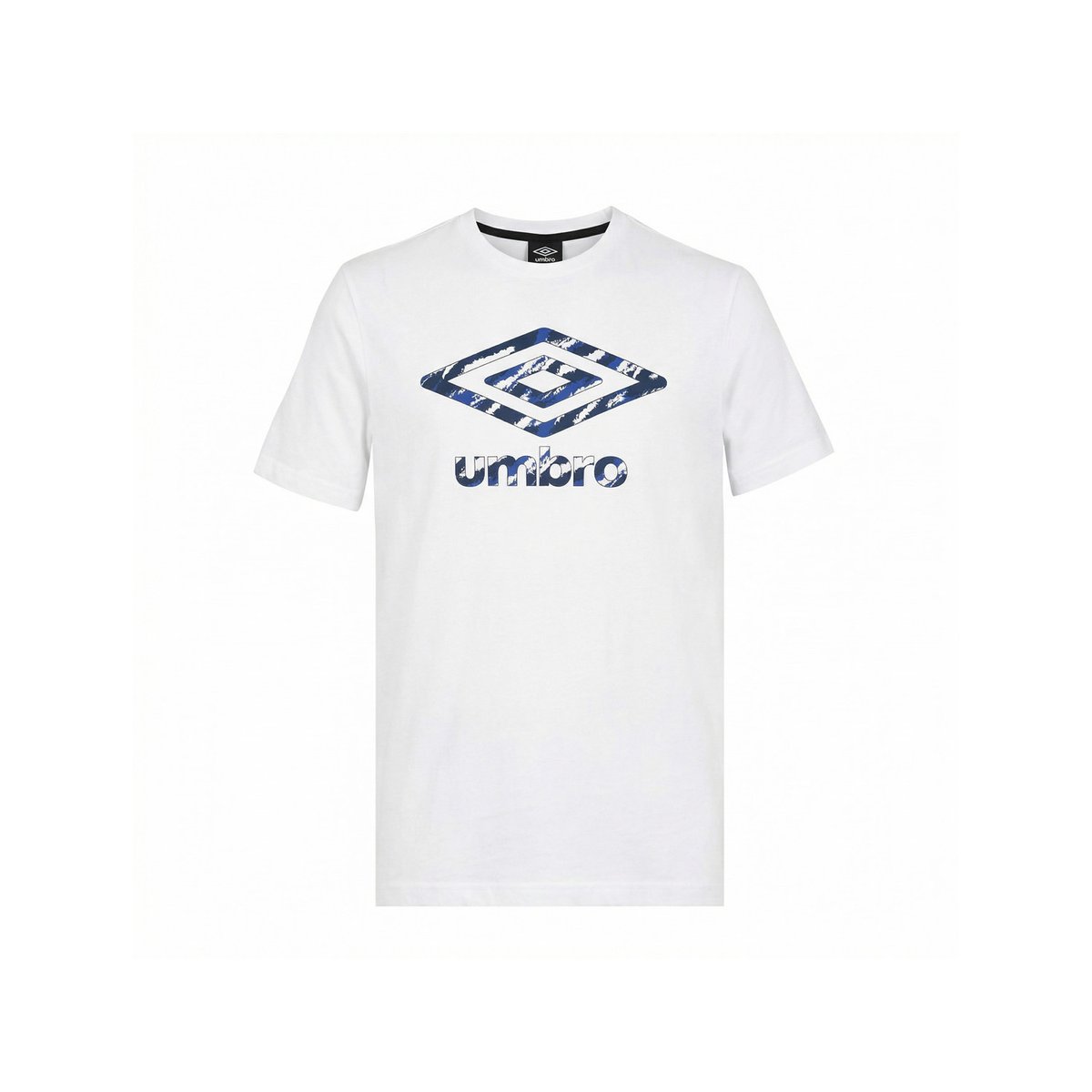 Tee shirt coton 160GSM blanc/bleu marine/bleu, UMBRO