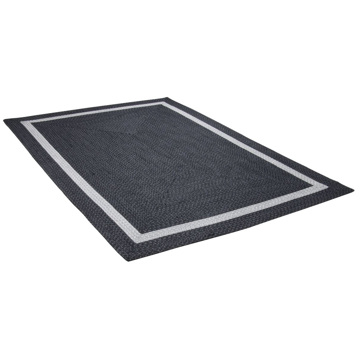 Tapis outdoor et indoor tissé main Benito anthracite, GINO FALCONE