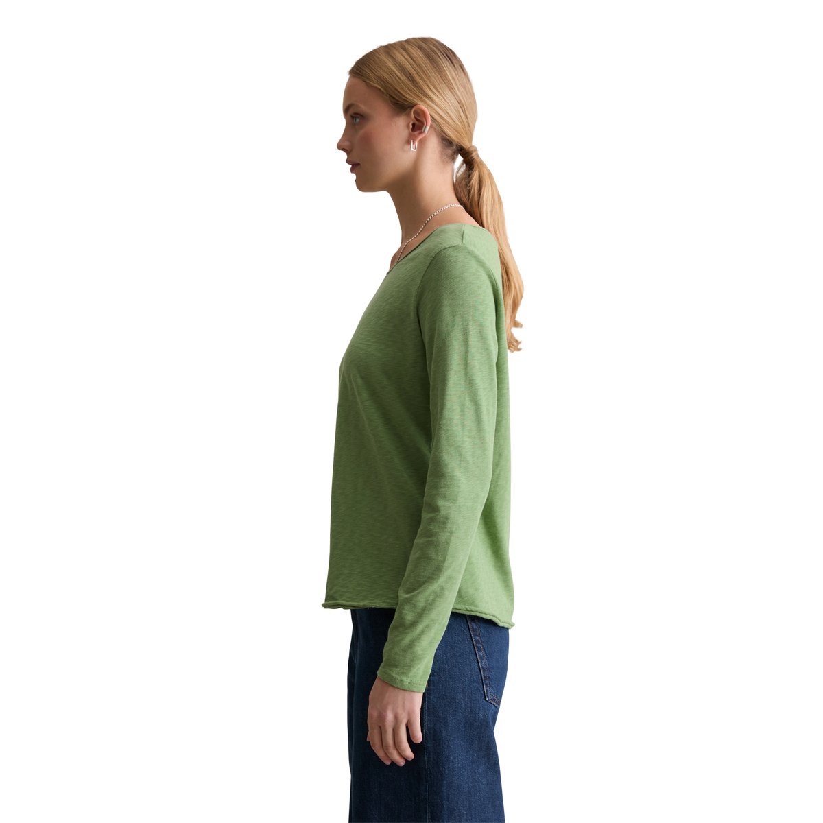 T-shirt long régulier en coton organique gris, MARC O’POLO DENIM