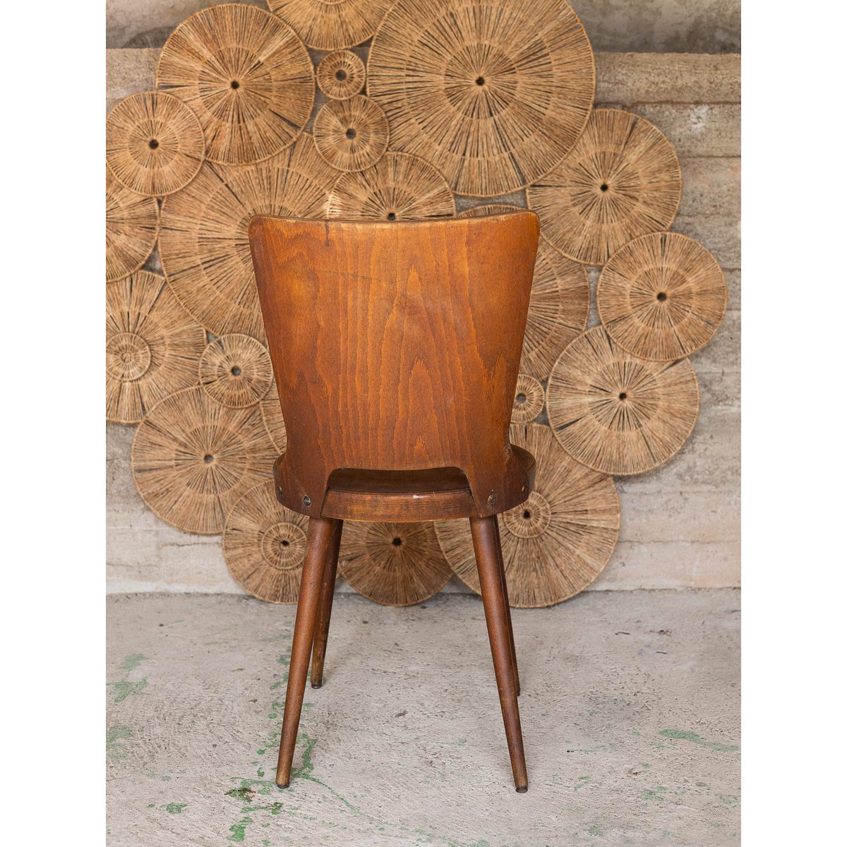 Chaise Mondor Baumann Alma N°1884 - Bon état bois foncé, DEBONGOUT
