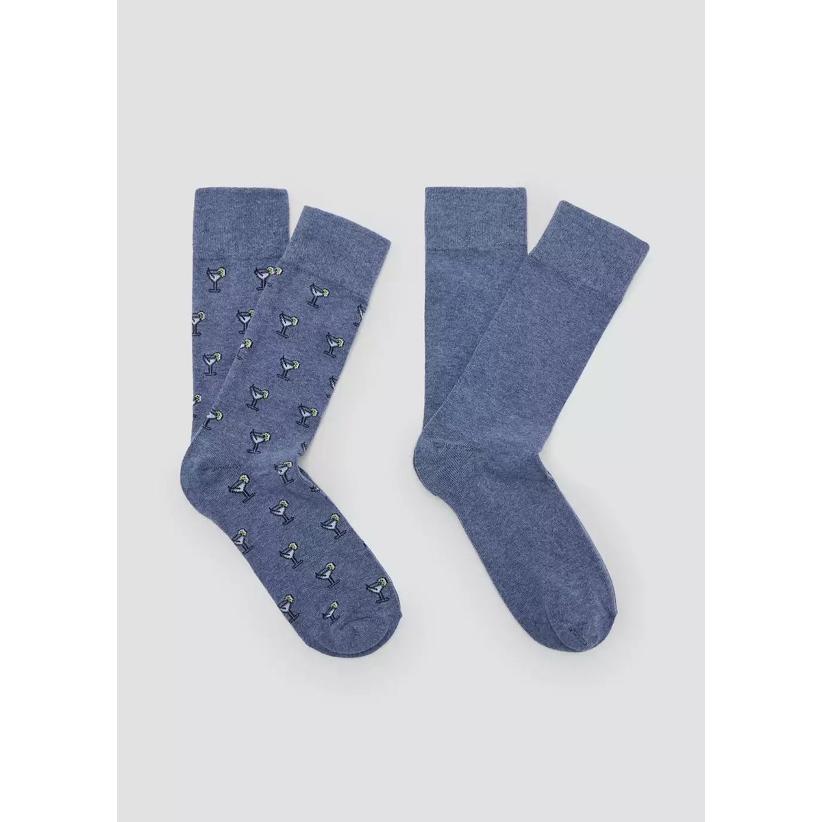 Lot de 2 paires de chaussettes assorties bleu, MANGO TEEN