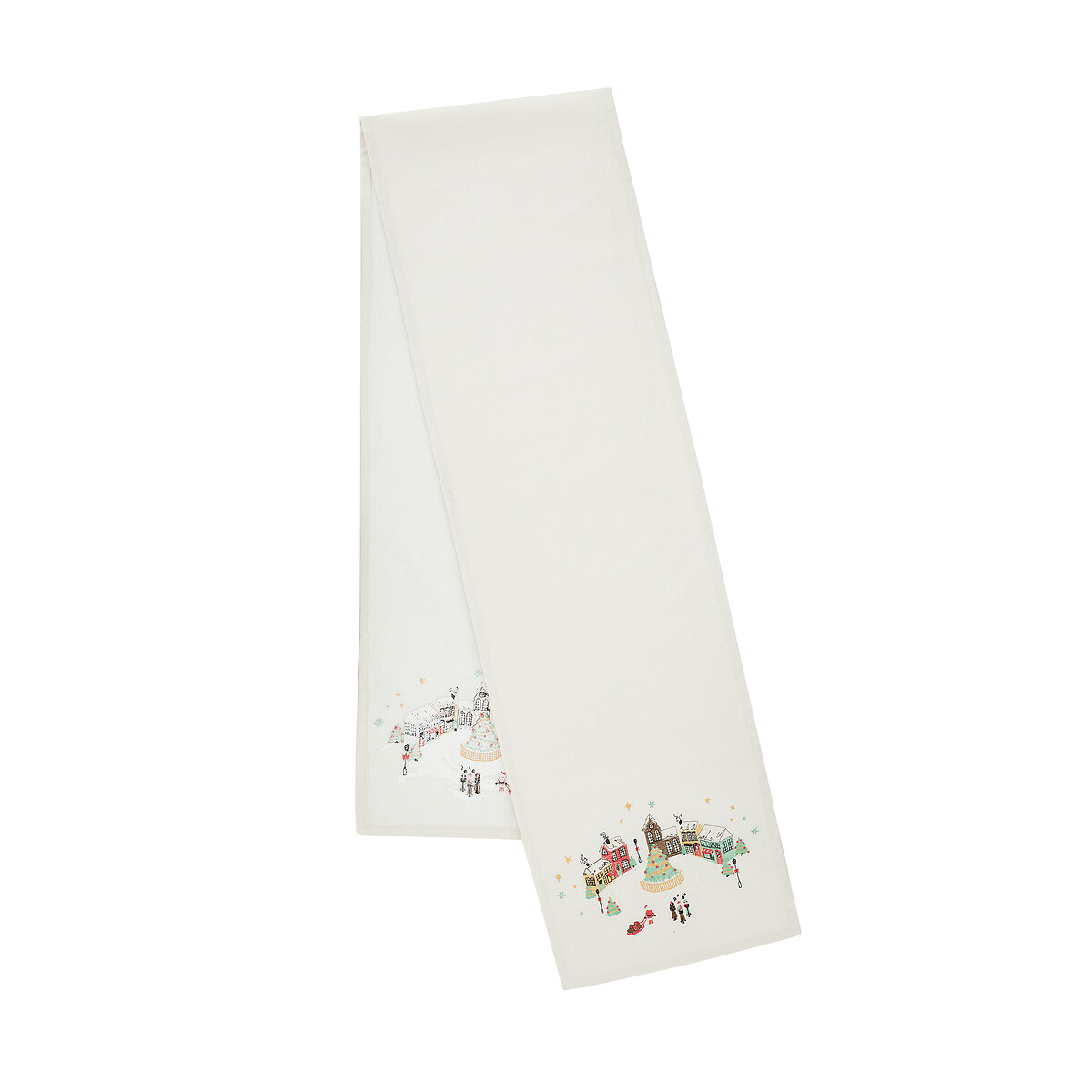 Christmas Town Cotton Dining Table Runner natural, CATHERINE LANSFIELD