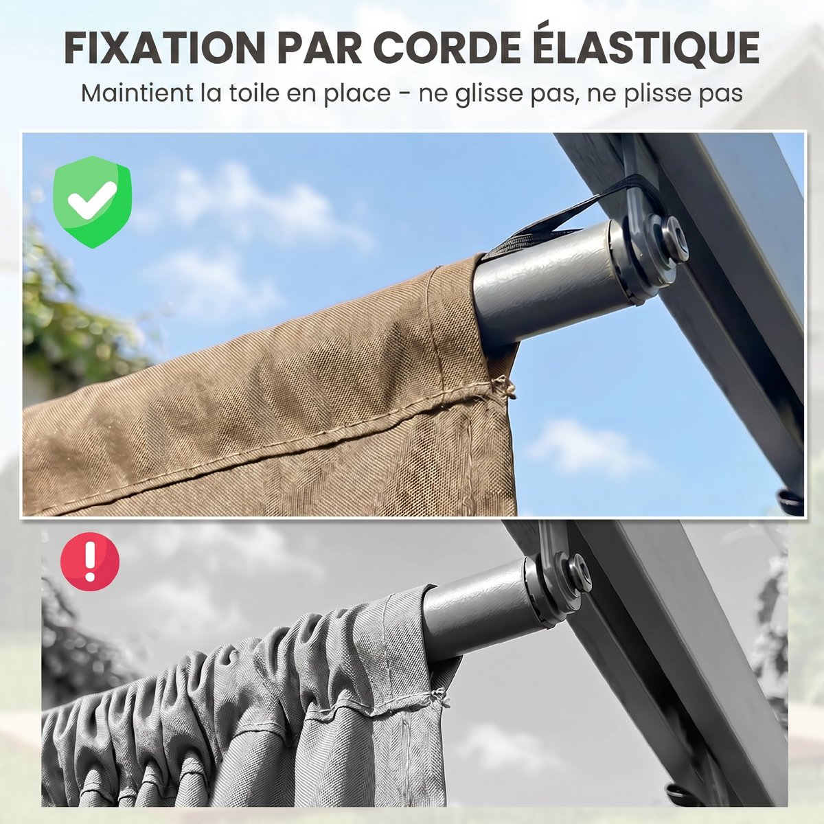 Toit de cabine de rechange Polyester Ecru ecru, OUTSUNNY