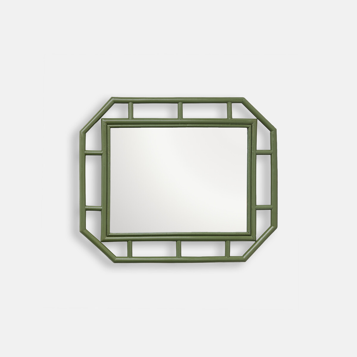 Romia lacquered rattan mirror, 50 x 60cm green, LA REDOUTE INTERIEURS