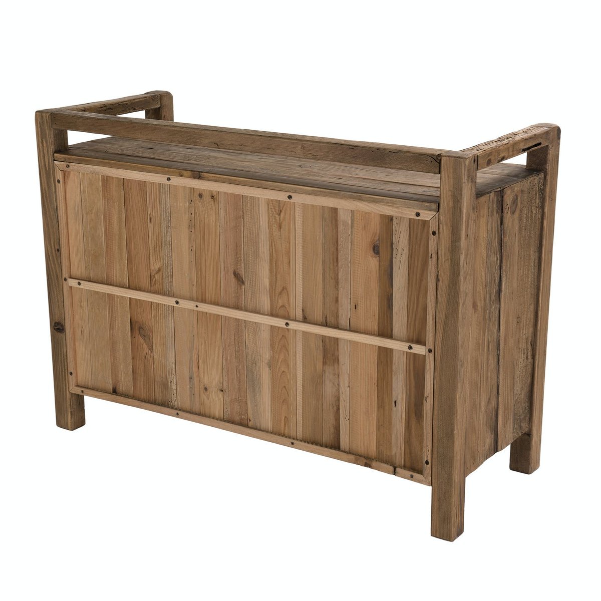 Commode 2 tiroirs bois recyclé déco campagne DENVER bois naturel, PIER IMPORT