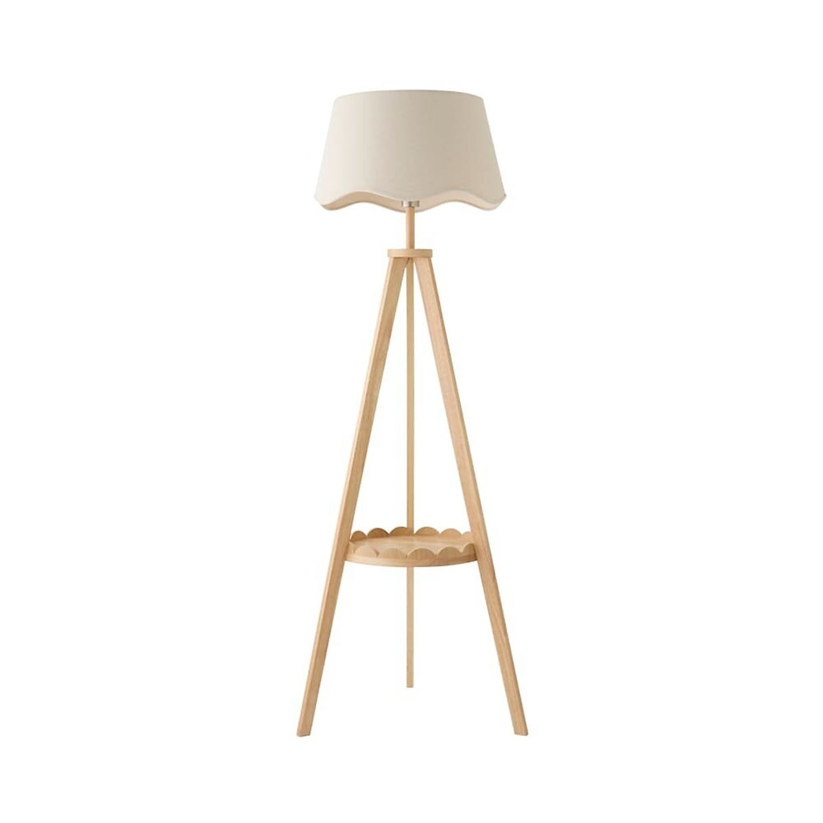 Morrina Scallop Shelf Floor Lamp with Scalloped Shade natural, SO'HOME