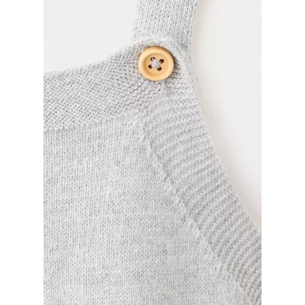 Salopette longue en maille avec poches gris chiné moyen, MANGO BABY