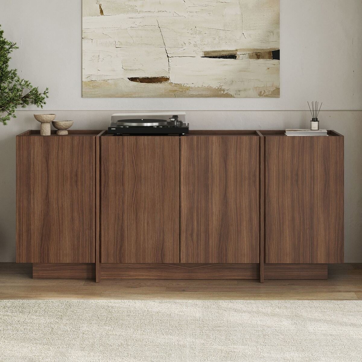 Buffet bas 4 portes - ARVEN noyer, CALICOSY