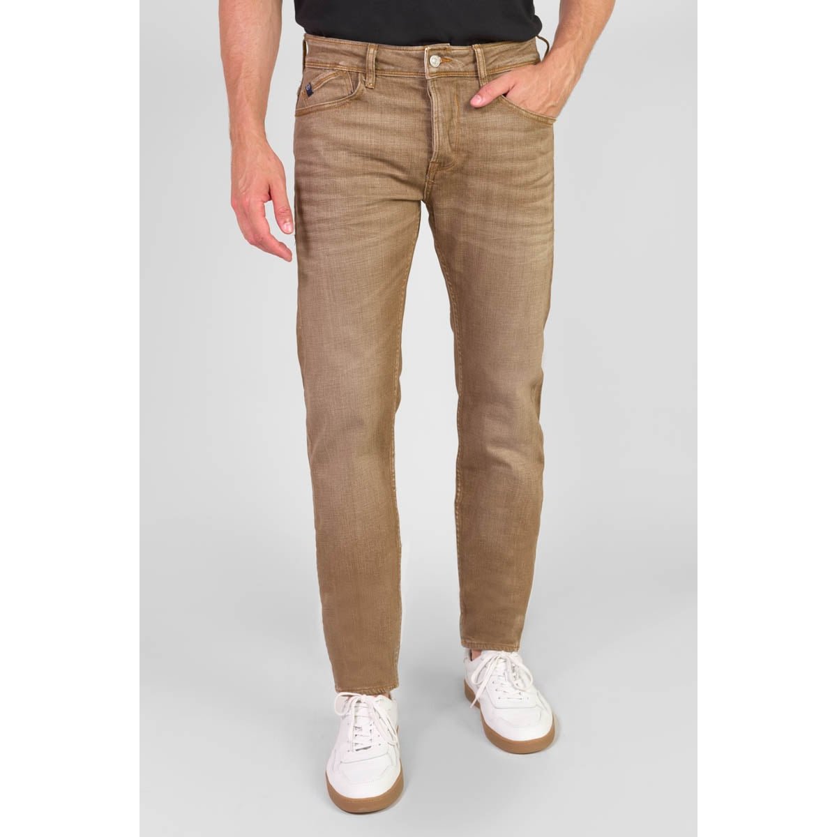 Jeans slim stretch 700/11, longueur 34 caramel, LE TEMPS DES CERISES