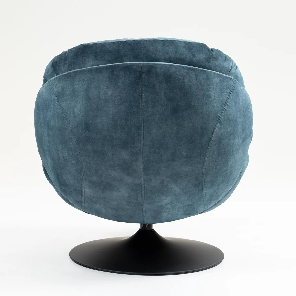 Fauteuil pivotant en velours - TOPI bleu gris, MATHI DESIGN