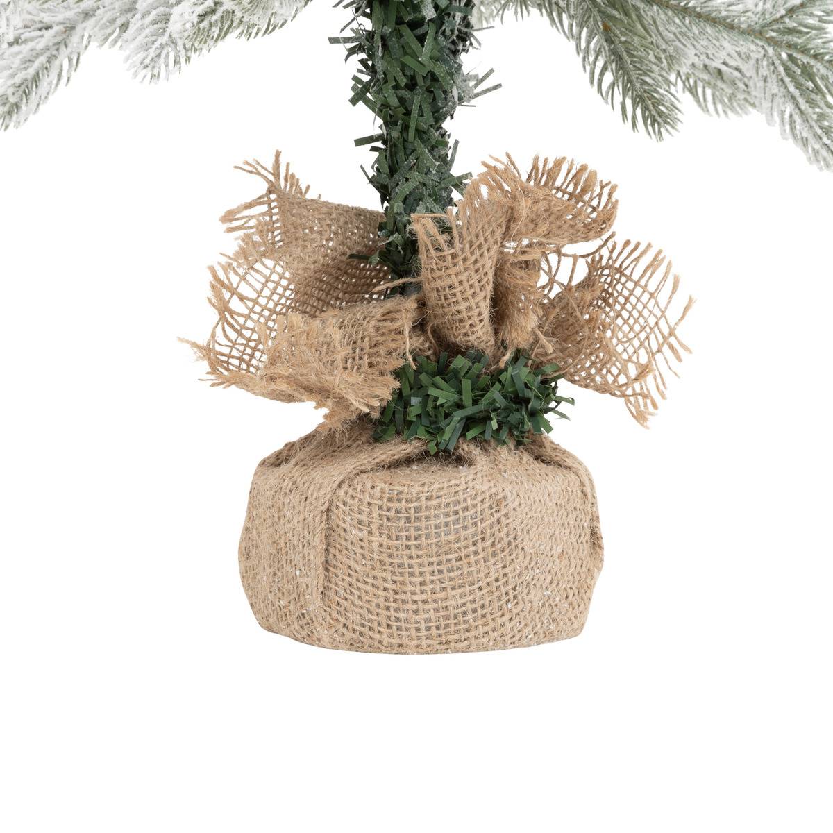 Sapin de table Mizza jute H90 cm blanc, ATMOSPHERA