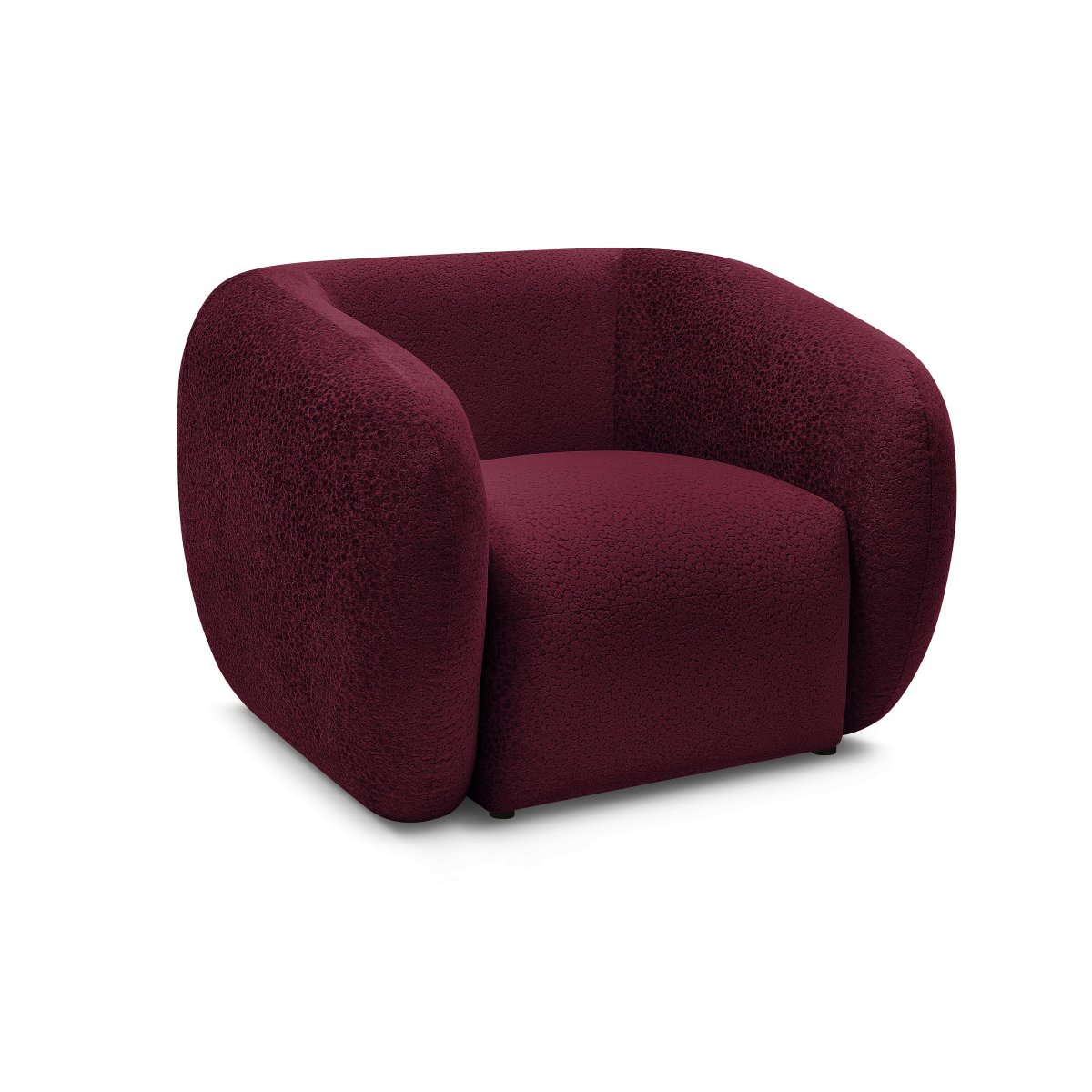 Fauteuil tissu texturé, CELINE rouge, BOBOCHIC