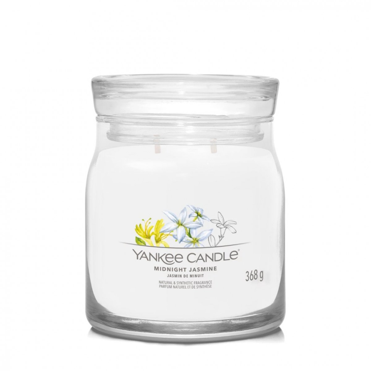 Bougie signature jasmin de minuit modèle moyen blanc, YANKEE CANDLE