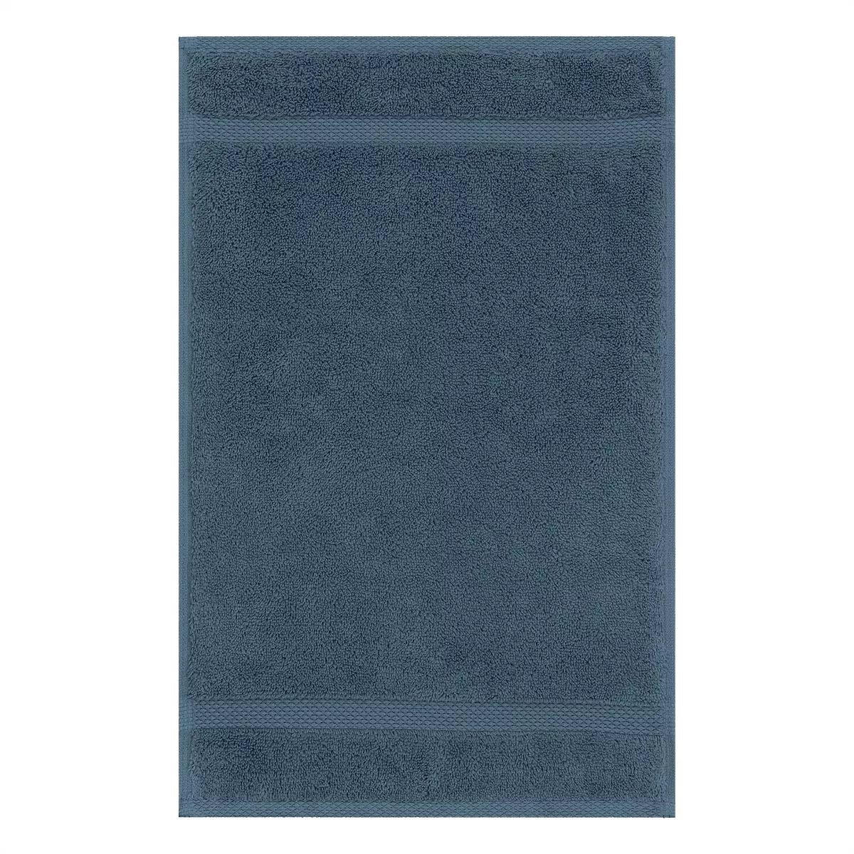 Serviette invites pur coton ELEA bleu ardoise, GARNIER THIEBAUT