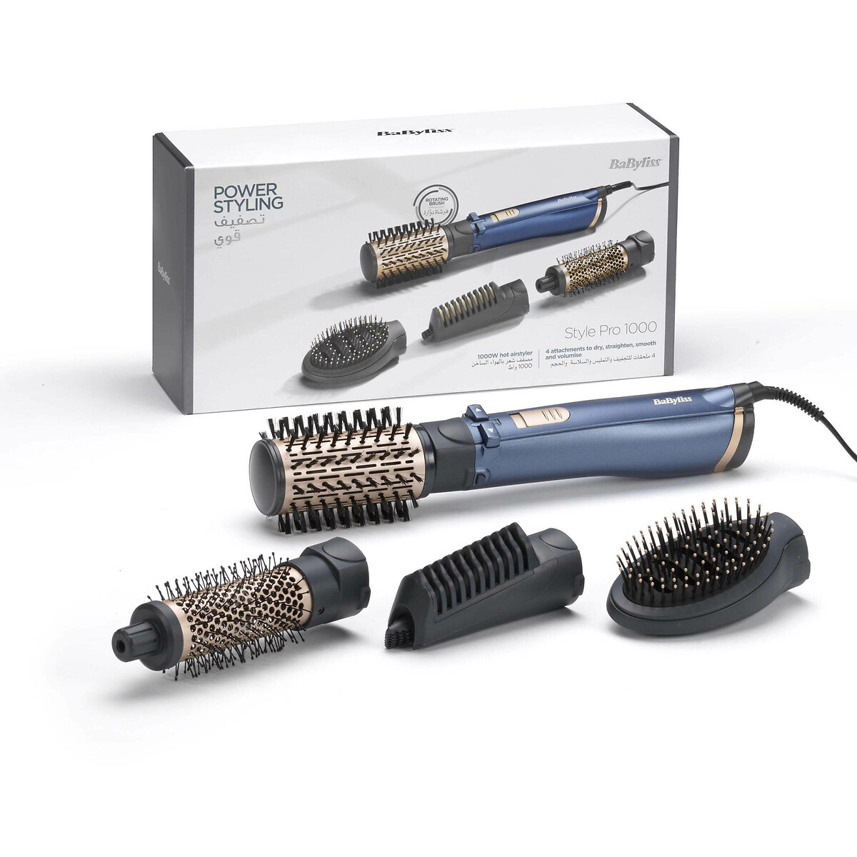 Brosse Rotative Style Pro 1000 W bleu, BABYLISS