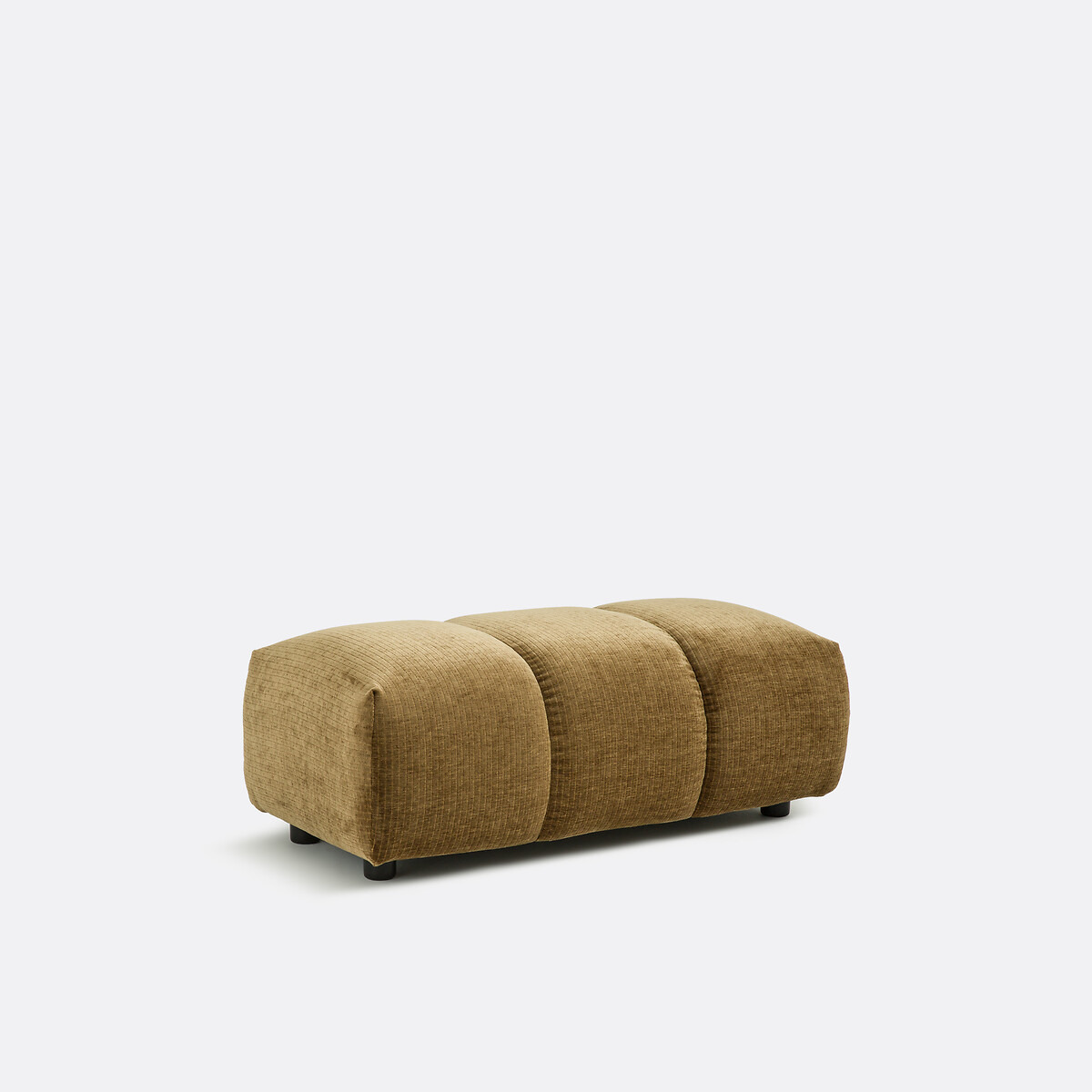 Pouf XL, velours côtelé vintage, L109 cm, Nuria bronze, LA REDOUTE INTERIEURS